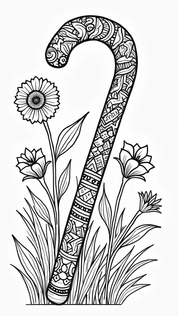 cane coloring page